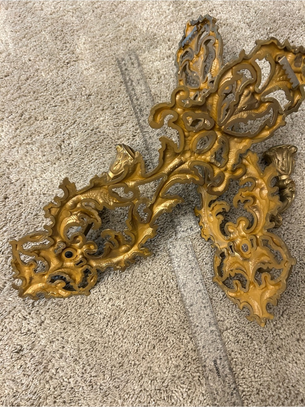 Vintage Gold Wall Sconces - Decorative Pair (2)pc for Home Wall Decor - Picture 6 of 8